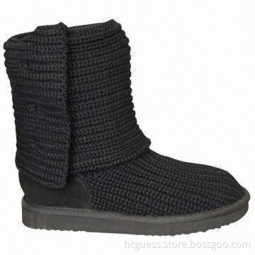 Fashionable Knitted Boots for Women, Available in Black
